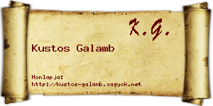 Kustos Galamb névjegykártya